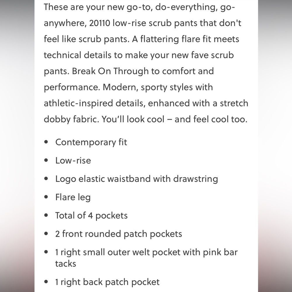 Heart Soul Women XL Scrub Pant 4-Pocket STRETCH Logo Elastic Black Petite 1X - Picture 3 of 12